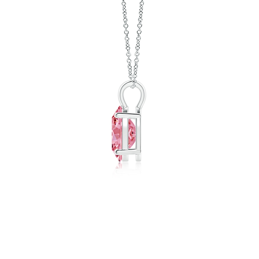 7.3x5.2mm Labgrown Solitaire Oval Lab-Grown Fancy Intense Pink Diamond Classic Pendant in P950 Platinum - side 199