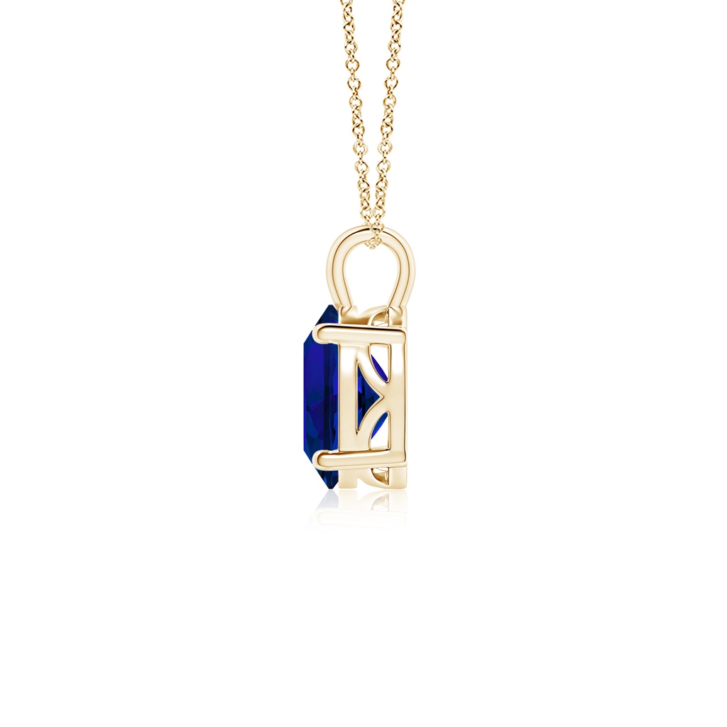 9x7mm Labgrown Lab-Grown Solitaire Oval Blue Sapphire Classic Pendant in Yellow Gold Side 199