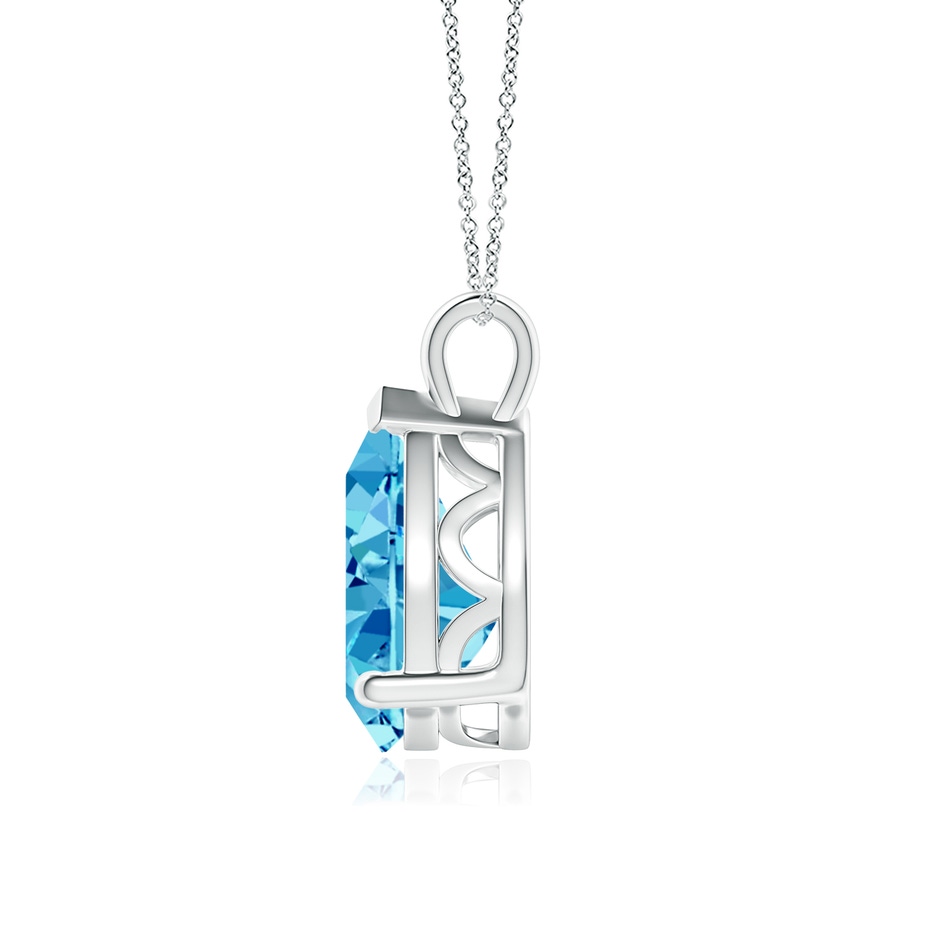 12x8mm Labgrown Solitaire Pear Lab-Grown Fancy Intense Blue Diamond Classic Pendant in White Gold side 199