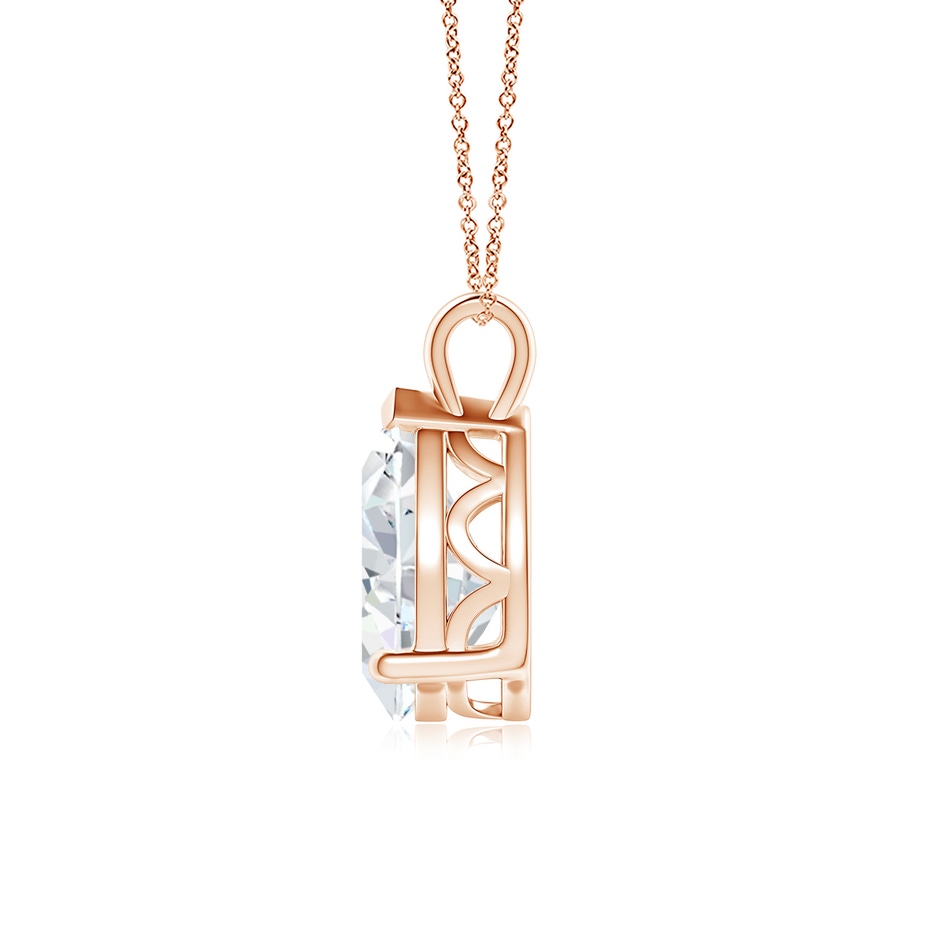 11x7mm FGVS Lab-Grown Solitaire Pear Diamond Classic Pendant in Rose Gold side 199