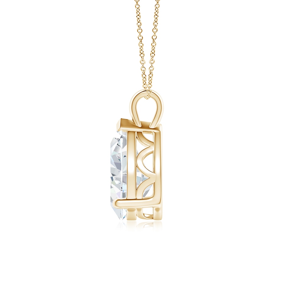 11x7mm FGVS Lab-Grown Solitaire Pear Diamond Classic Pendant in Yellow Gold side 199