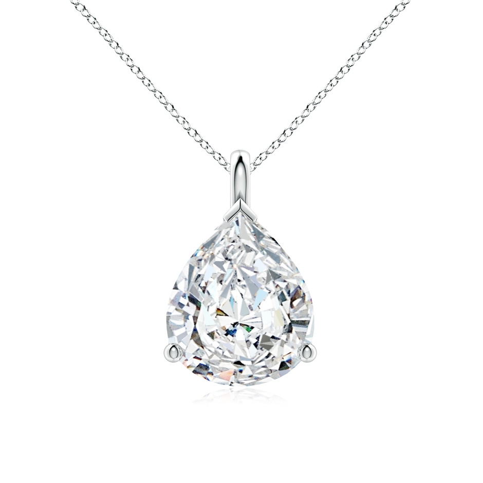 12x8mm FGVS Lab-Grown Solitaire Pear Diamond Classic Pendant in White Gold 