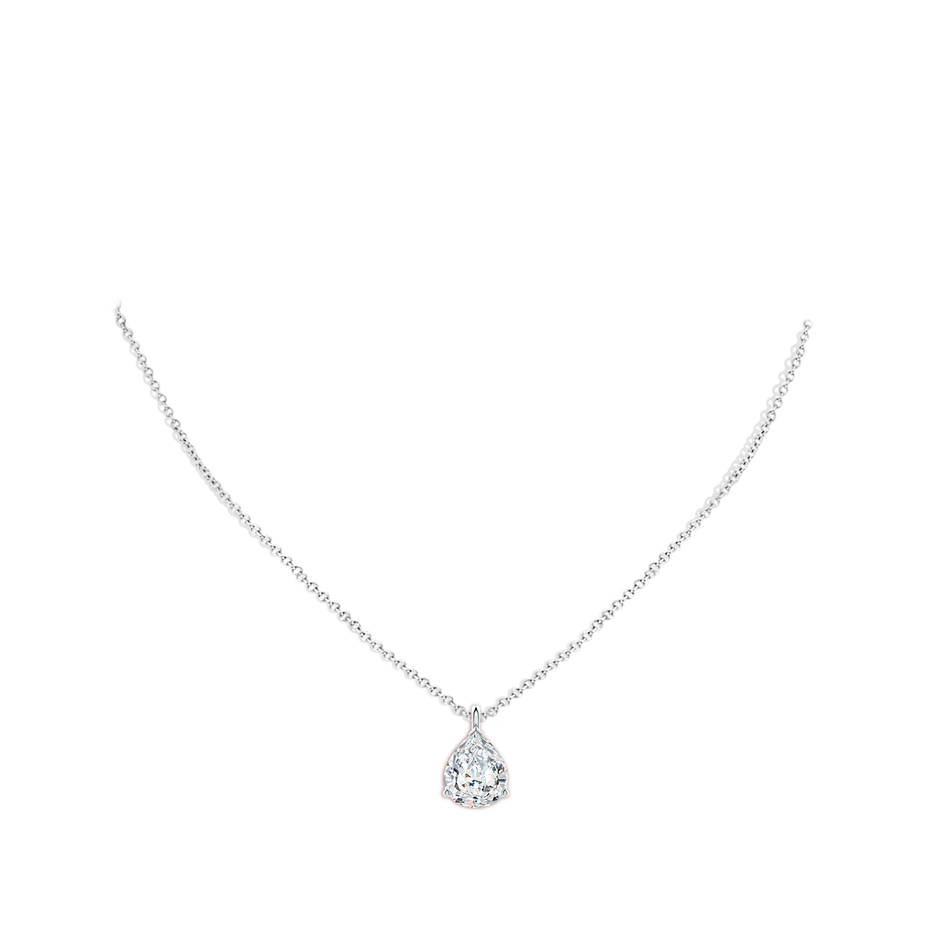 12x8mm FGVS Lab-Grown Solitaire Pear Diamond Classic Pendant in White Gold pen