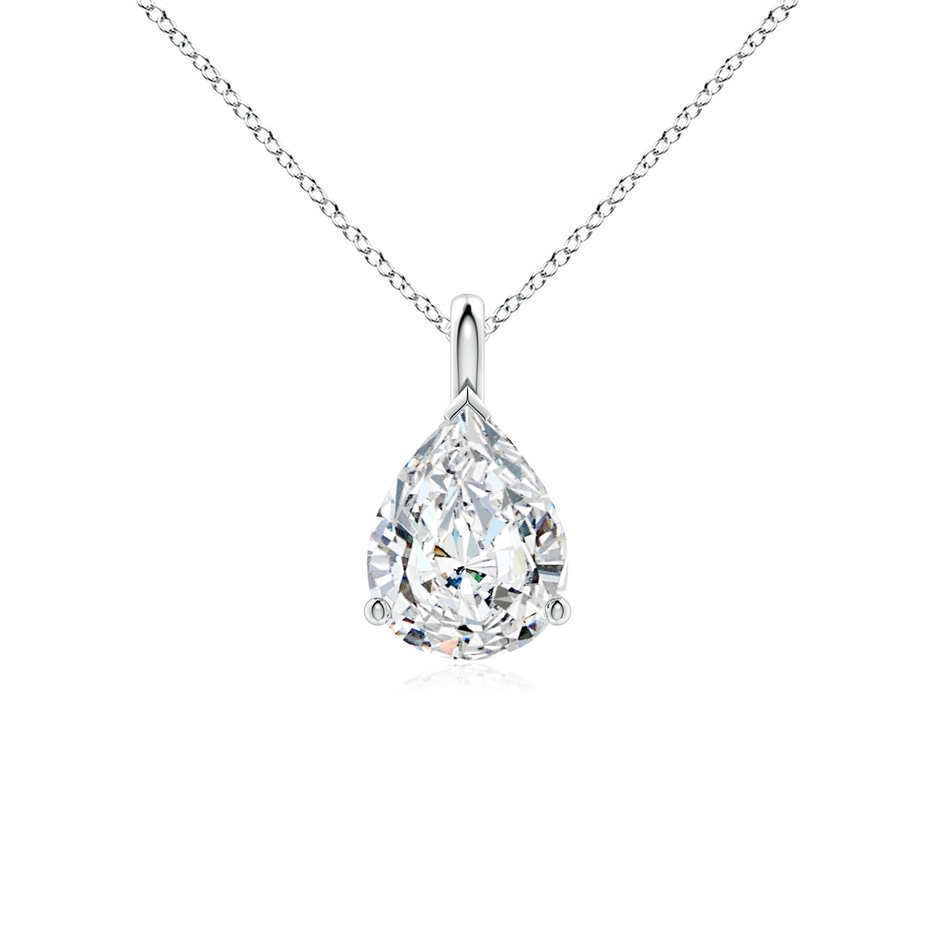 9x5.5mm FGVS Lab-Grown Solitaire Pear Diamond Classic Pendant in P950 Platinum 