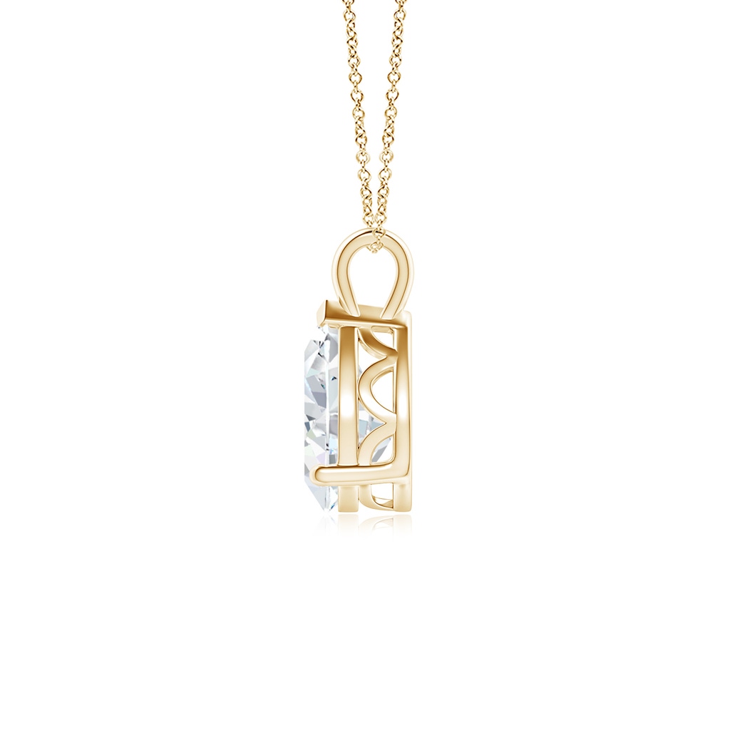 9x5.5mm FGVS Lab-Grown Solitaire Pear Diamond Classic Pendant in Yellow Gold - side 199