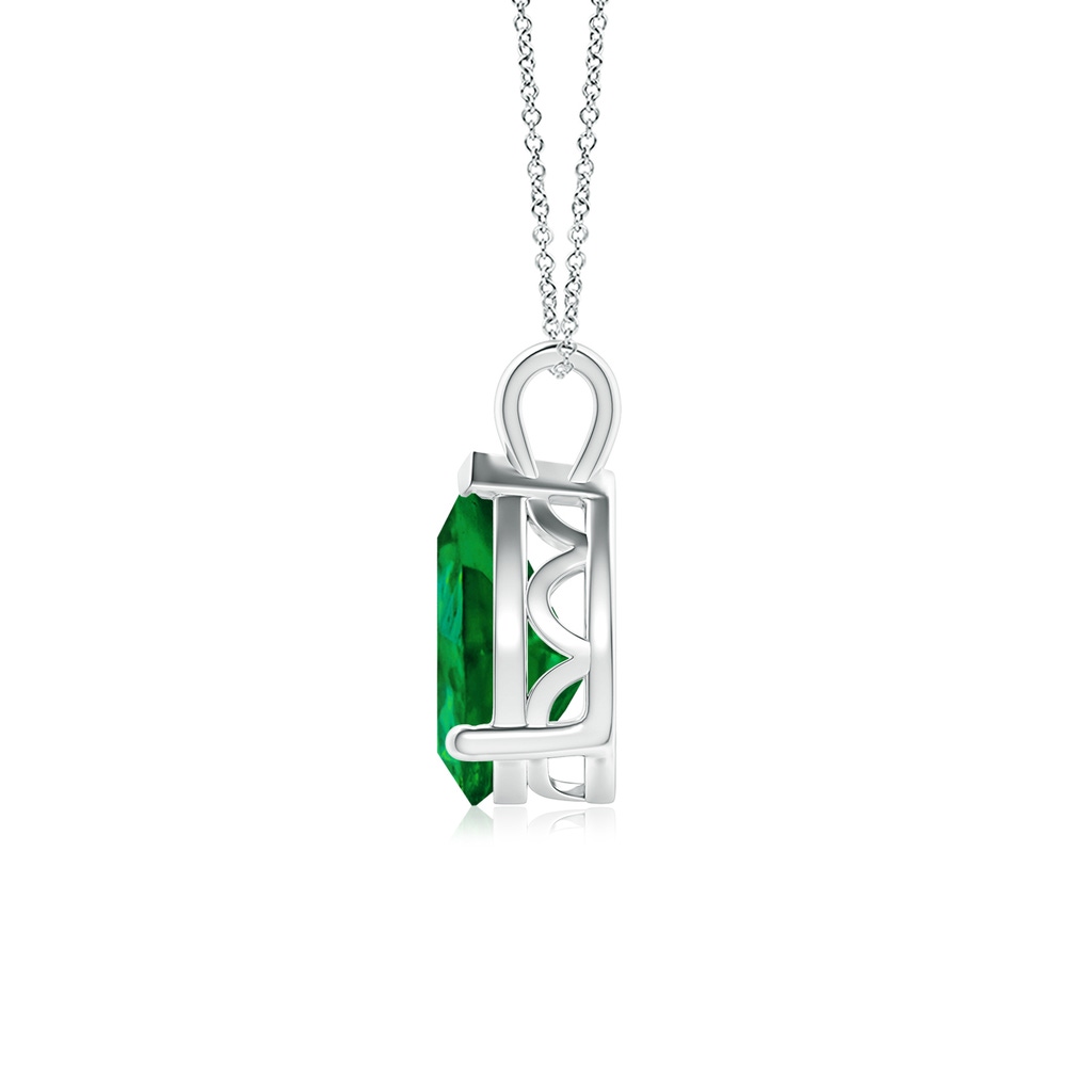 10x8mm Labgrown Lab-Grown Solitaire Pear Emerald Classic Pendant in P950 Platinum - side 199