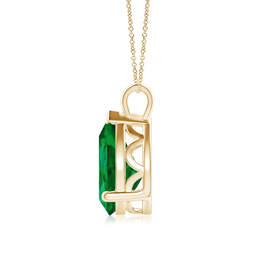 12x10mm Labgrown Lab-Grown Solitaire Pear Emerald Classic Pendant in Yellow Gold side 199