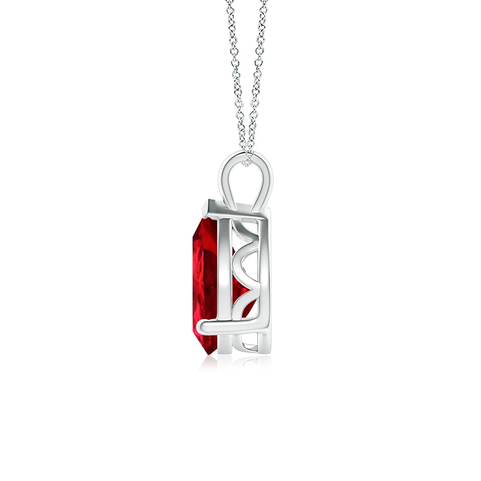 10x8mm Labgrown Lab-Grown Solitaire Pear Ruby Classic Pendant in P950 Platinum side 199