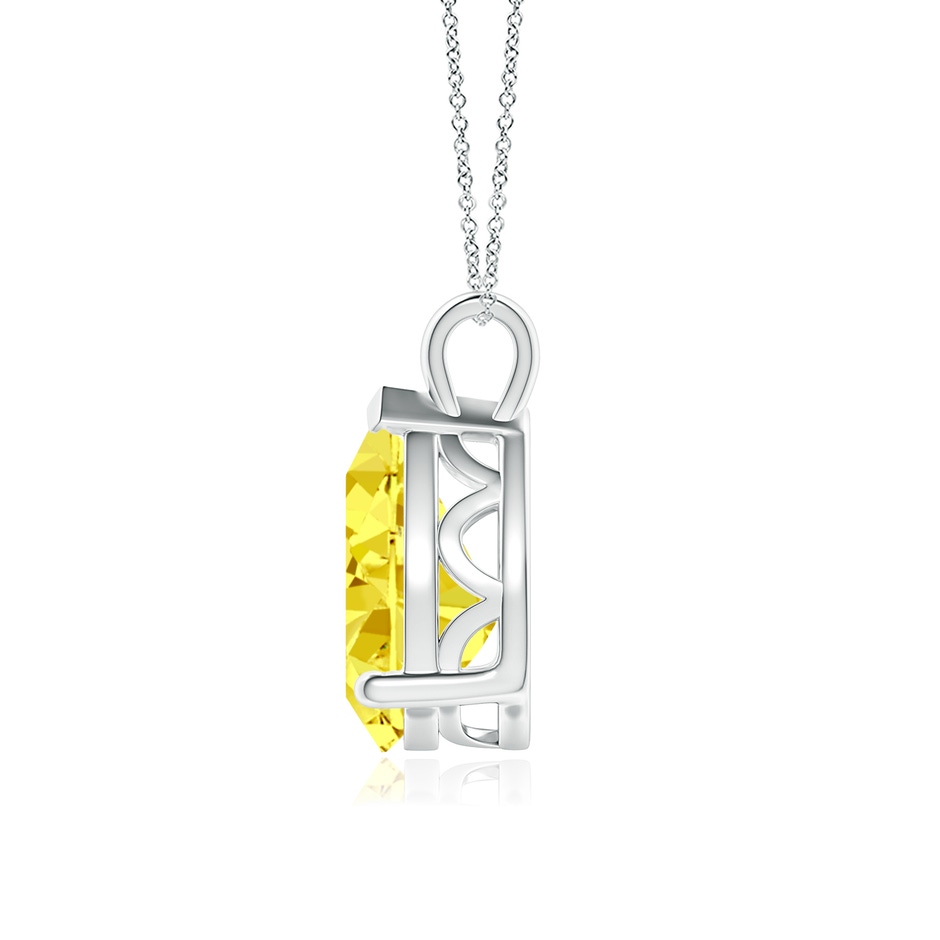12x8mm Labgrown Solitaire Pear Lab-Grown Fancy Intense Yellow Diamond Classic Pendant in P950 Platinum side 199