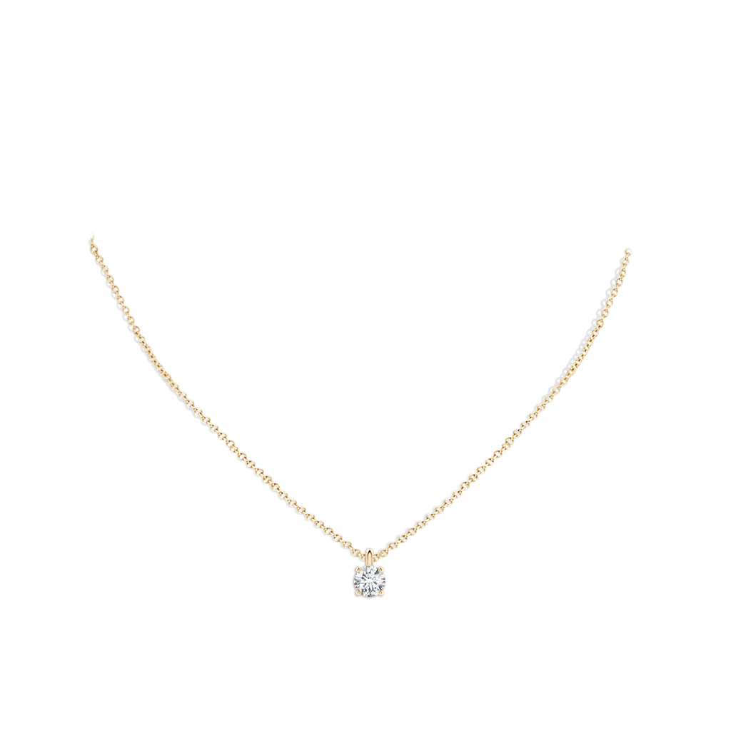 6.4mm FGVS Lab-Grown Solitaire Round Diamond Classic Pendant in Yellow Gold pen