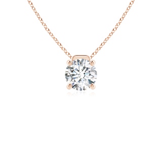 6.4mm FGVS Lab-Grown Solitaire Round Diamond Floating Pendant in 10K Rose Gold