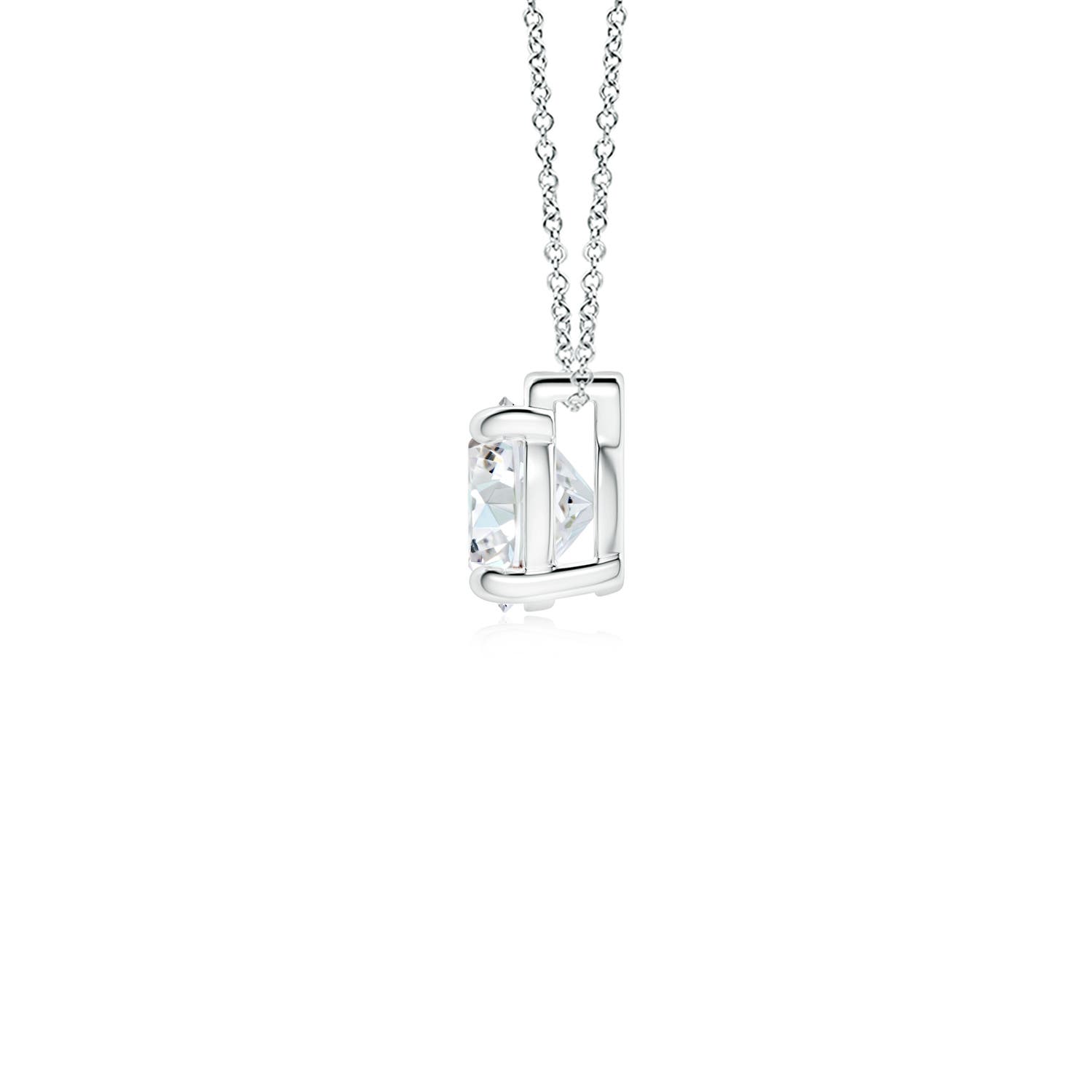 6.4mm FGVS Lab-Grown Solitaire Round Diamond Floating Pendant in 18K White Gold
