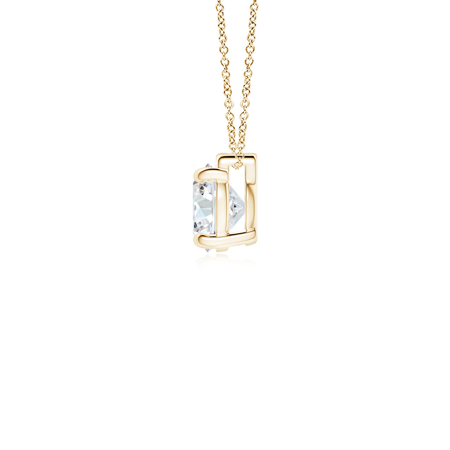 6.4mm FGVS Lab-Grown Solitaire Round Diamond Floating Pendant in 18K Yellow Gold