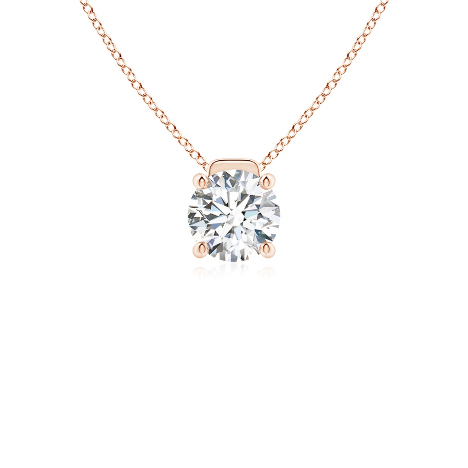 6.4mm FGVS Lab-Grown Solitaire Round Diamond Floating Pendant in Rose Gold 