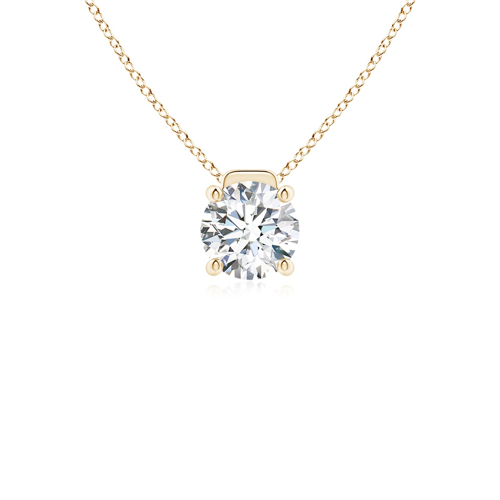 6.4mm FGVS Lab-Grown Solitaire Round Diamond Floating Pendant in Yellow Gold 