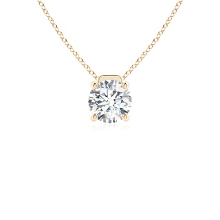 6.4mm FGVS Lab-Grown Solitaire Round Diamond Floating Pendant in Yellow Gold