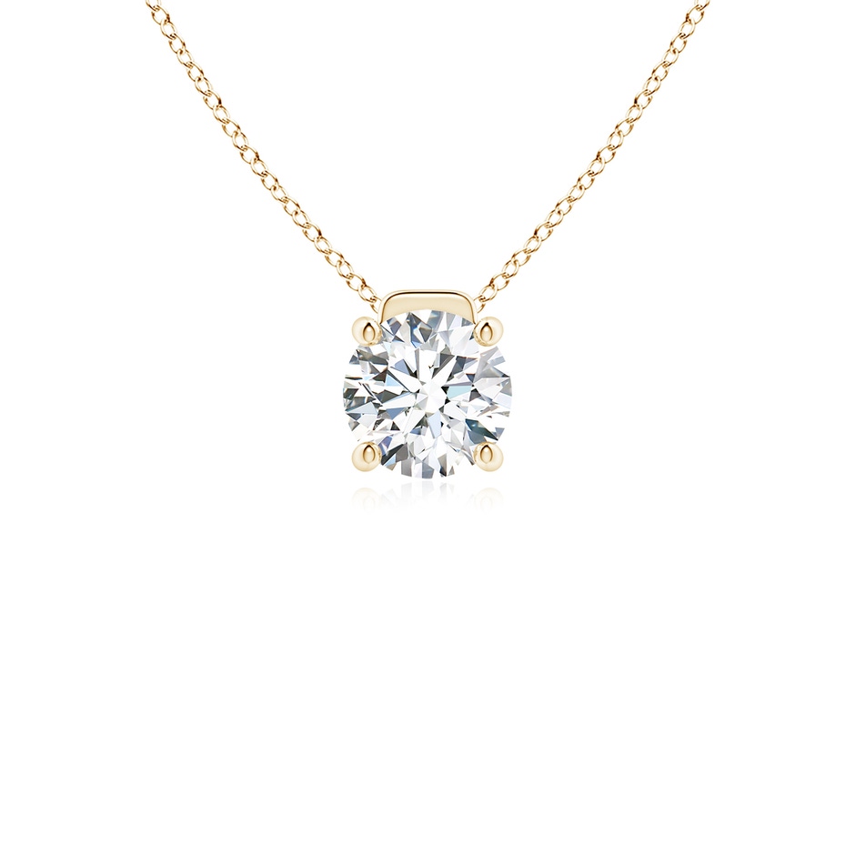 6.4mm FGVS Lab-Grown Solitaire Round Diamond Floating Pendant in Yellow Gold 