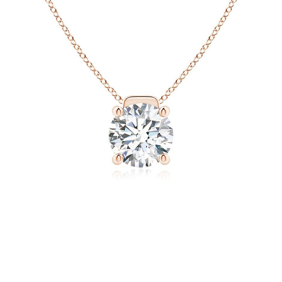 7.4mm FGVS Lab-Grown Solitaire Round Diamond Floating Pendant in Rose Gold 