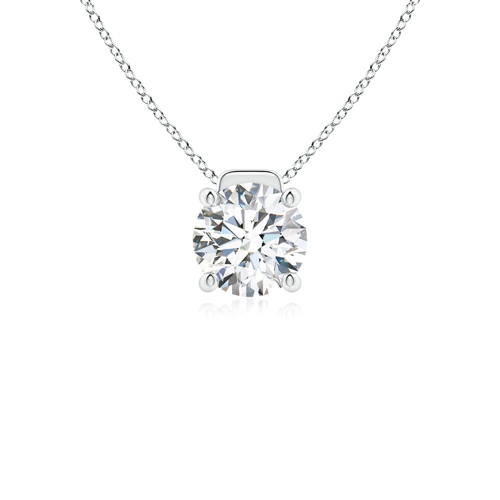 7.4mm FGVS Lab-Grown Solitaire Round Diamond Floating Pendant in White Gold