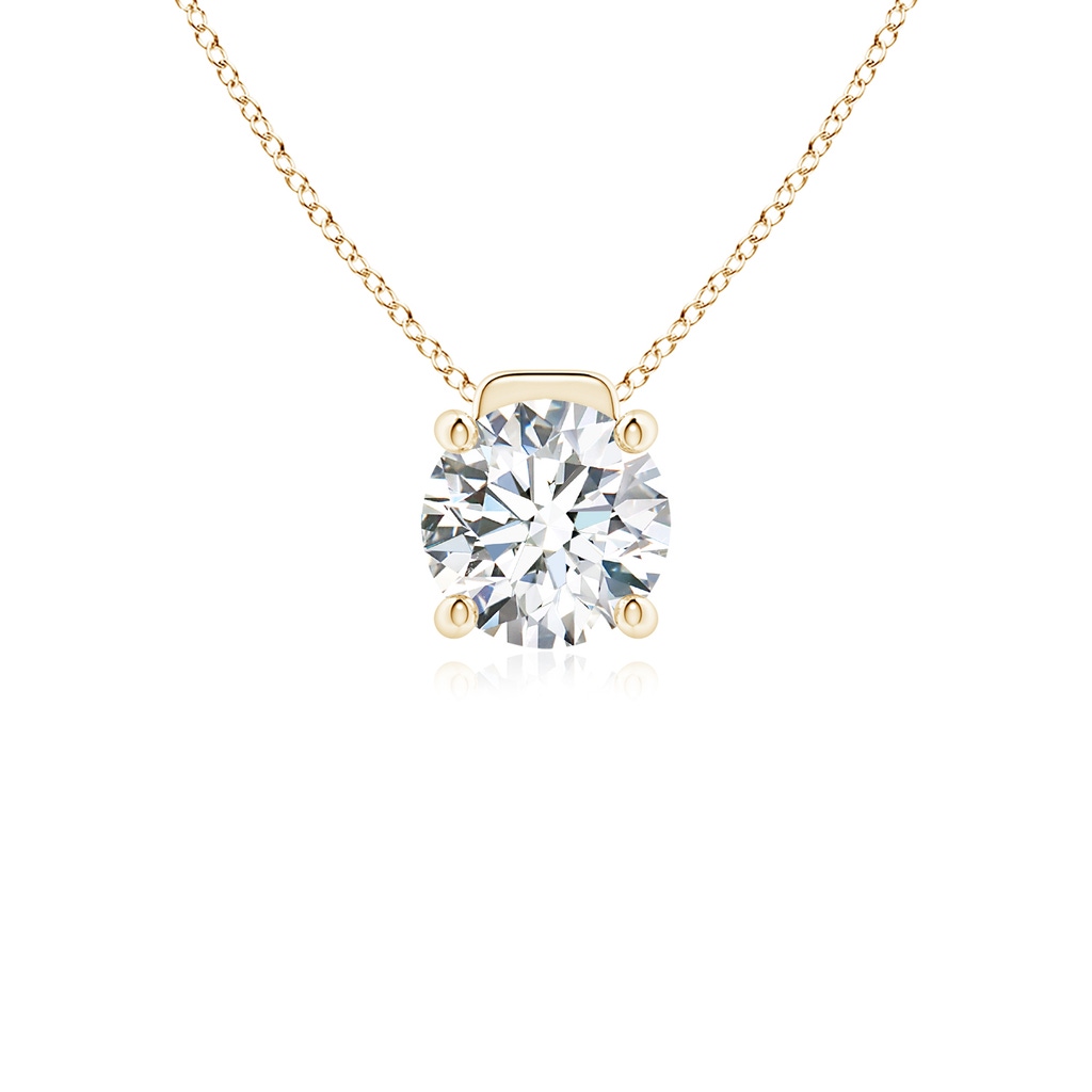 7.4mm FGVS Lab-Grown Solitaire Round Diamond Floating Pendant in Yellow Gold