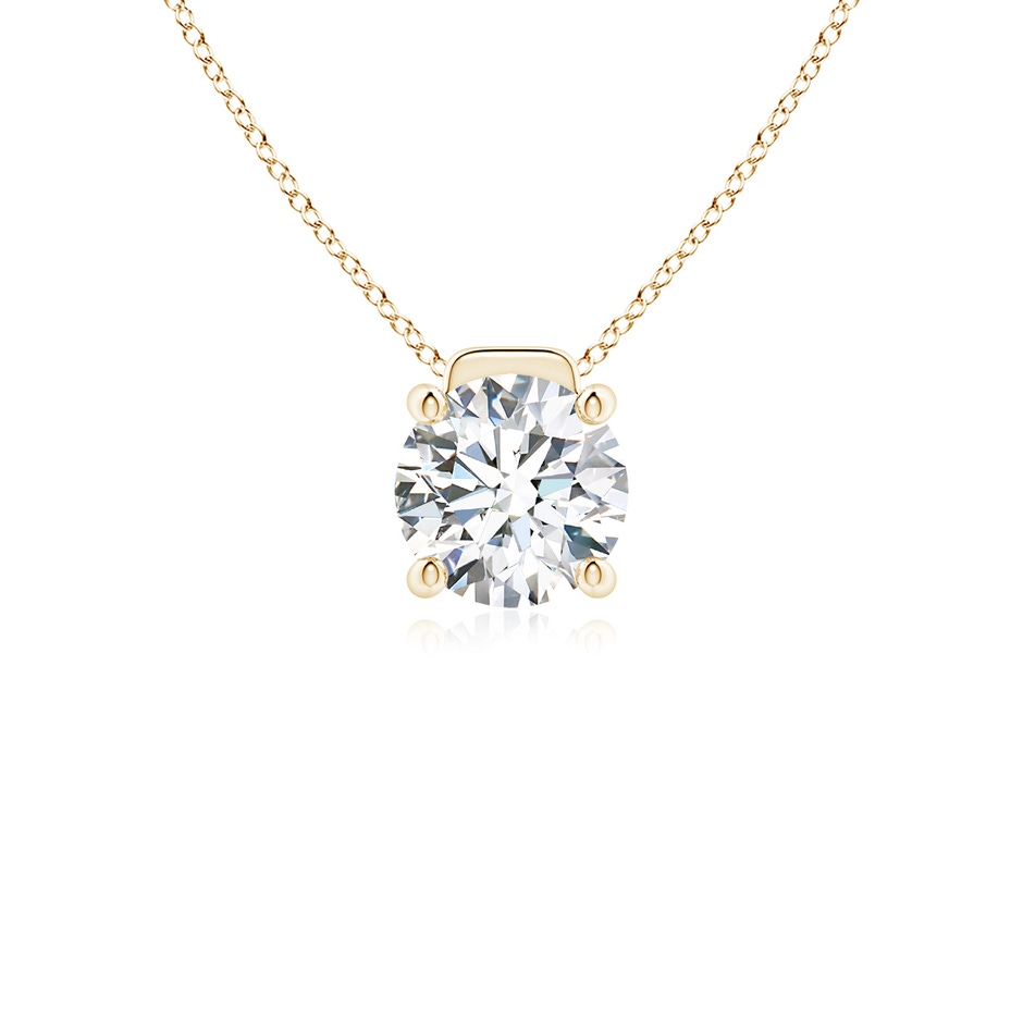 7.4mm FGVS Lab-Grown Solitaire Round Diamond Floating Pendant in Yellow Gold 