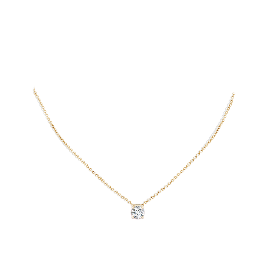 7.4mm FGVS Lab-Grown Solitaire Round Diamond Floating Pendant in Yellow Gold pen