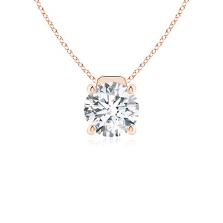 8mm FGVS Lab-Grown Solitaire Round Diamond Floating Pendant in 18K Rose Gold