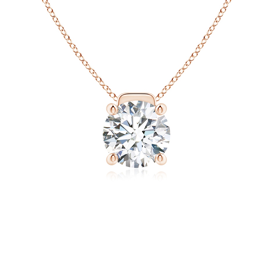 8mm FGVS Lab-Grown Solitaire Round Diamond Floating Pendant in 18K Rose Gold 