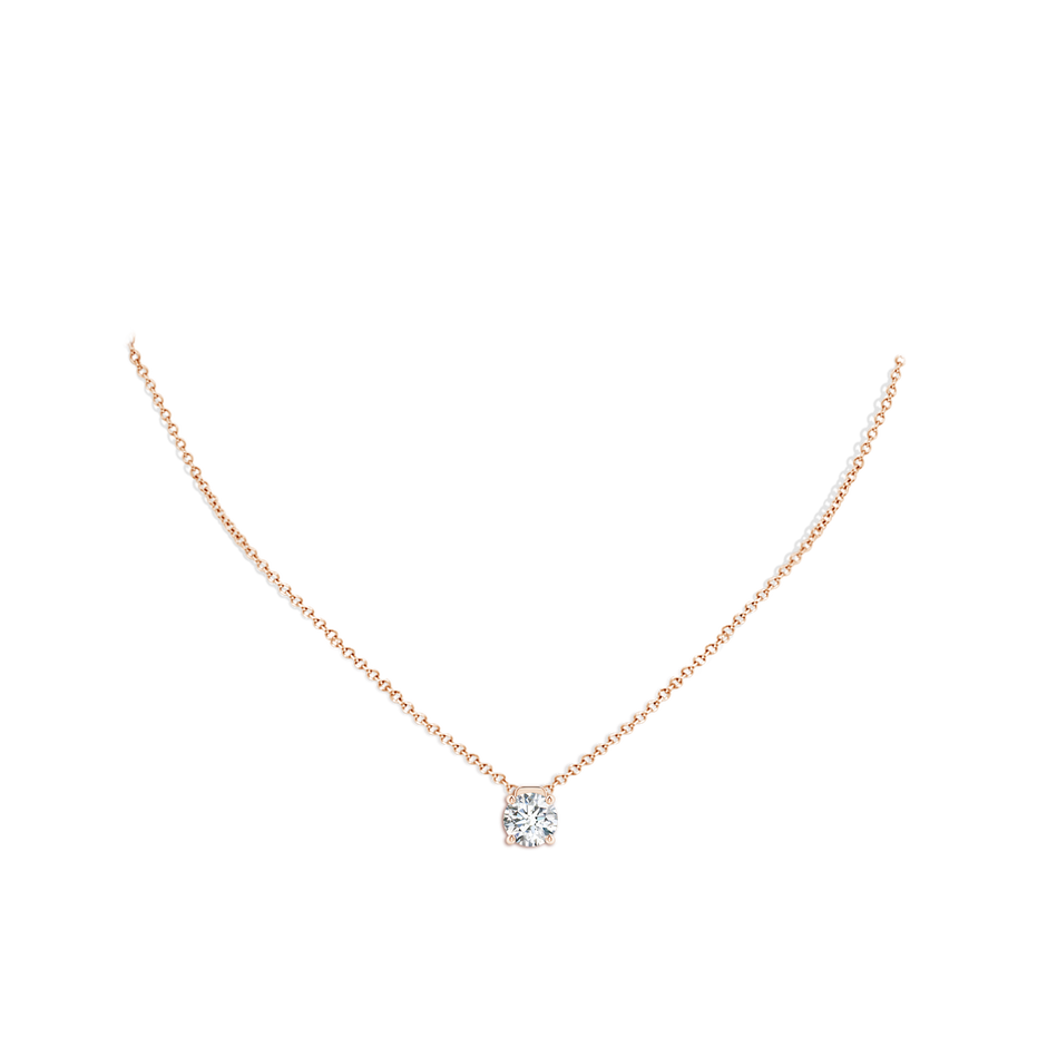 8mm FGVS Lab-Grown Solitaire Round Diamond Floating Pendant in 18K Rose Gold pen