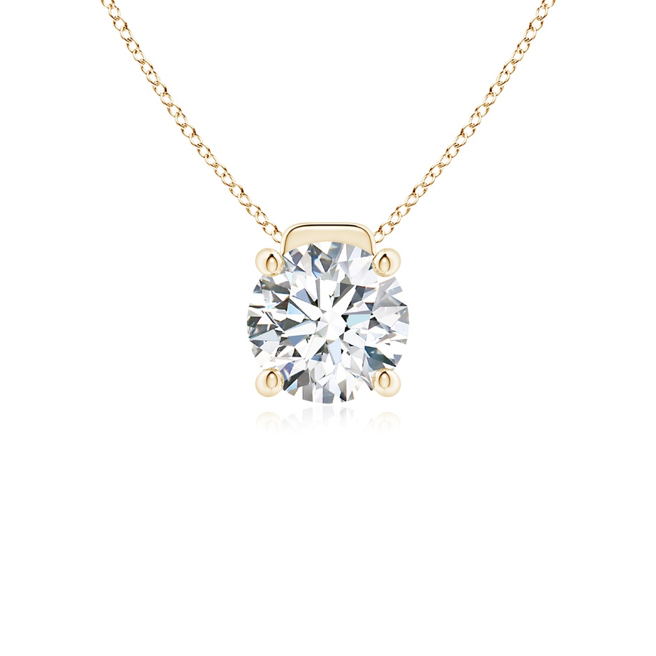 8mm FGVS Lab-Grown Solitaire Round Diamond Floating Pendant in 18K Yellow Gold 