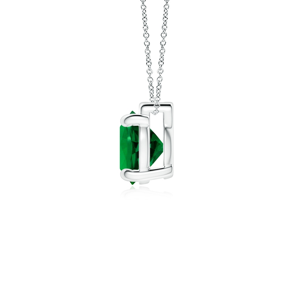8mm Labgrown Lab-Grown Solitaire Round Emerald Floating Pendant in White Gold Side 199