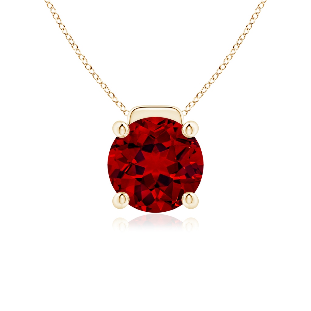 10mm Labgrown Lab-Grown Solitaire Round Ruby Floating Pendant in Yellow Gold