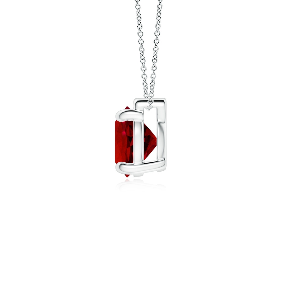 8mm Labgrown Lab-Grown Solitaire Round Ruby Floating Pendant in White Gold side 199