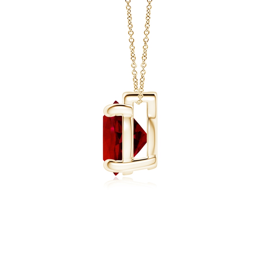 9mm Labgrown Lab-Grown Solitaire Round Ruby Floating Pendant in Yellow Gold side 199