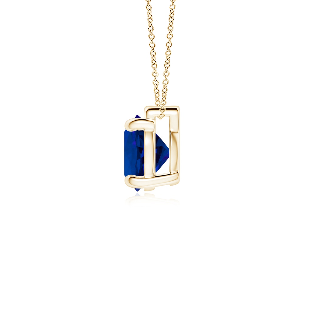 8mm Labgrown Lab-Grown Solitaire Round Blue Sapphire Floating Pendant in Yellow Gold Side 199