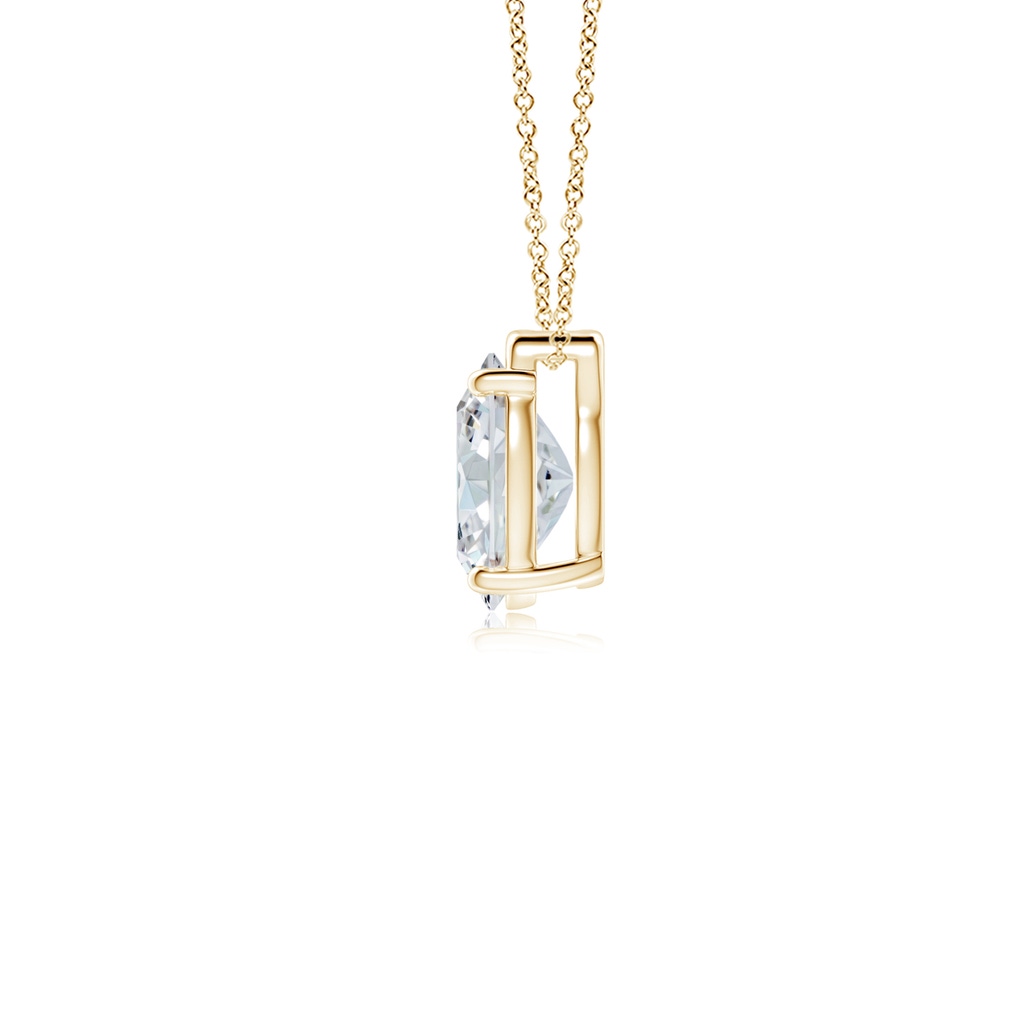 7.7x5.7mm FGVS Lab-Grown Solitaire Oval Diamond Floating Pendant in Yellow Gold Side 199
