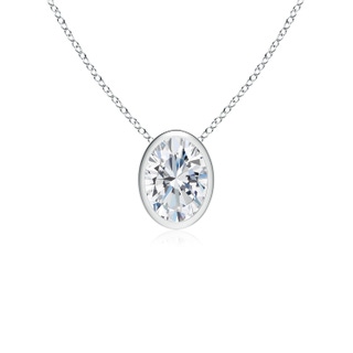 7.7x5.7mm FGVS Lab-Grown Bezel-Set Oval Diamond Solitaire Pendant in P950 Platinum