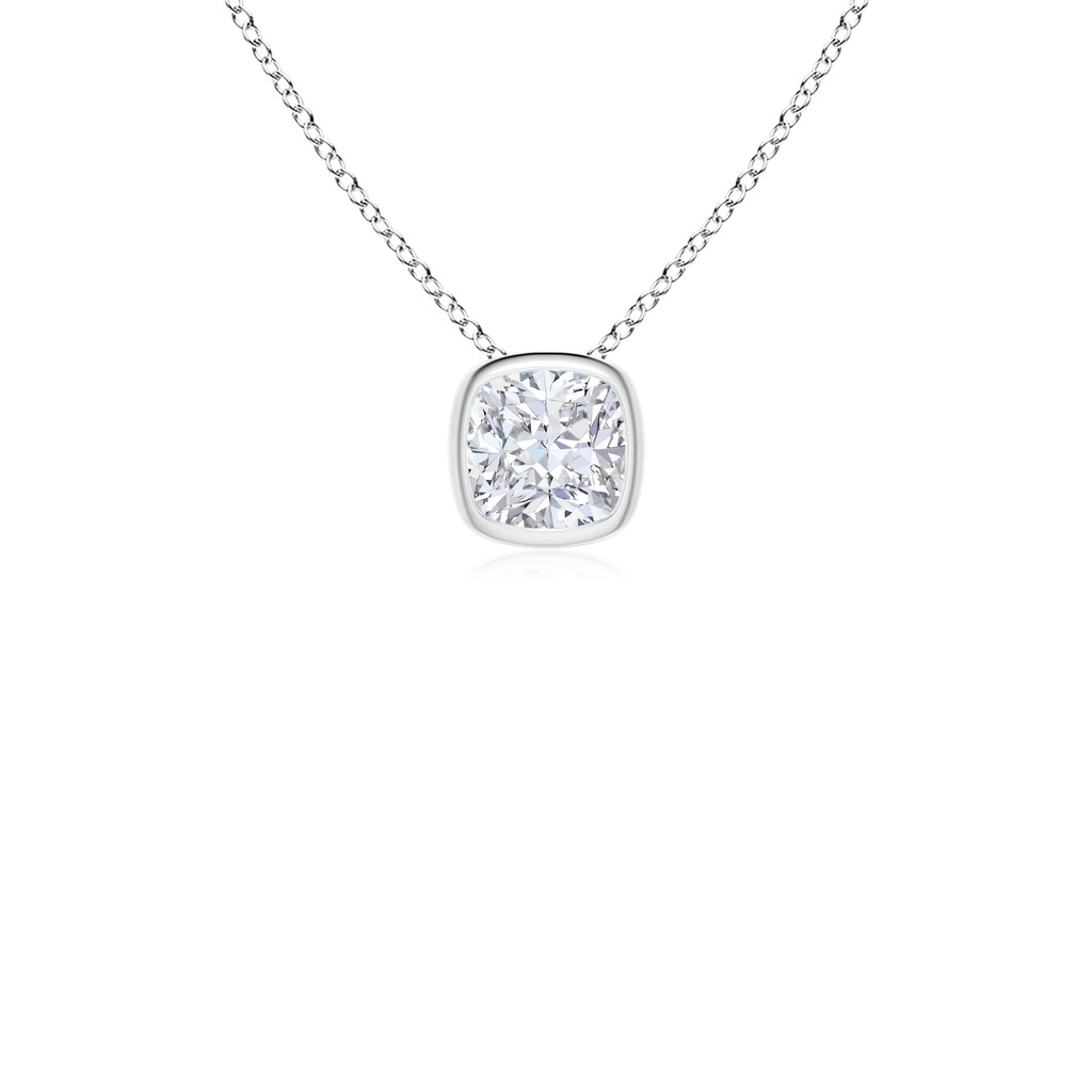 5.25mm FGVS Lab-Grown Bezel-Set Cushion Diamond Solitaire Pendant in P950 Platinum