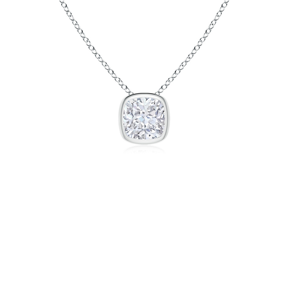 5.25mm FGVS Lab-Grown Bezel-Set Cushion Diamond Solitaire Pendant in P950 Platinum 
