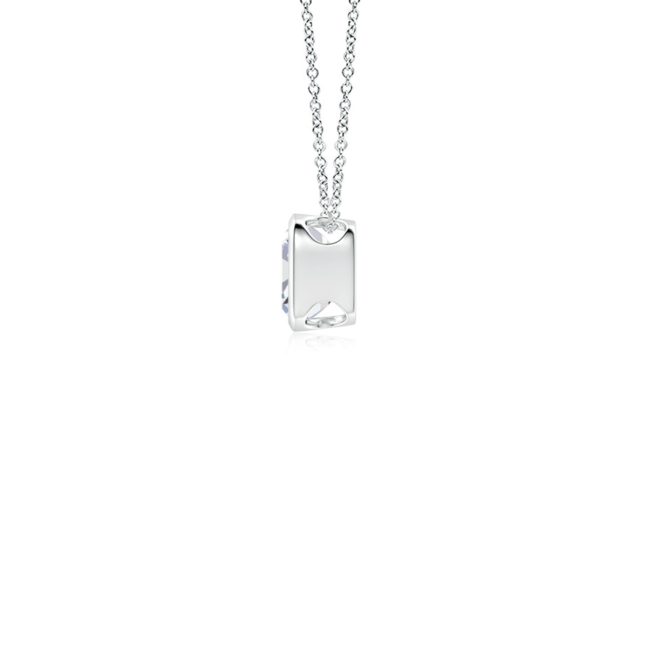 5.25mm FGVS Lab-Grown Bezel-Set Cushion Diamond Solitaire Pendant in P950 Platinum side 199