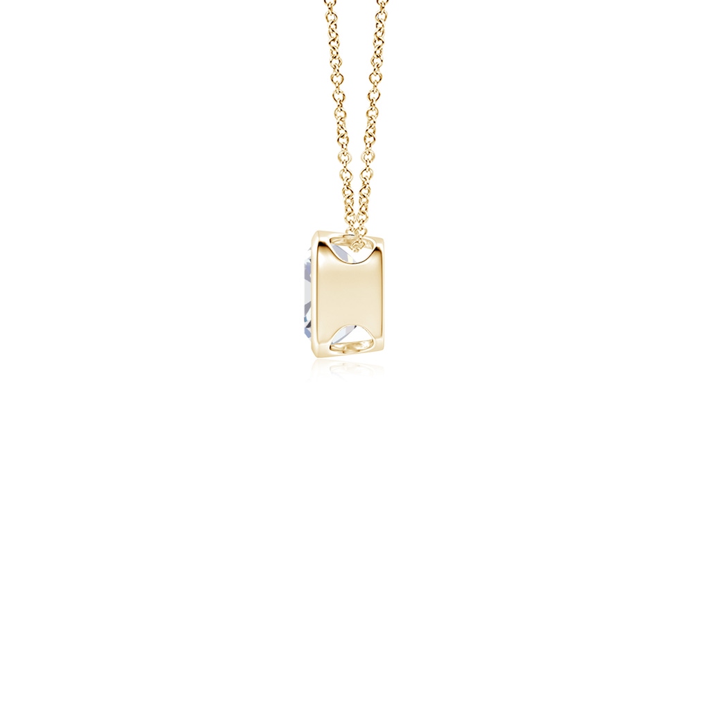 5.25mm FGVS Lab-Grown Bezel-Set Cushion Diamond Solitaire Pendant in Yellow Gold Side 199