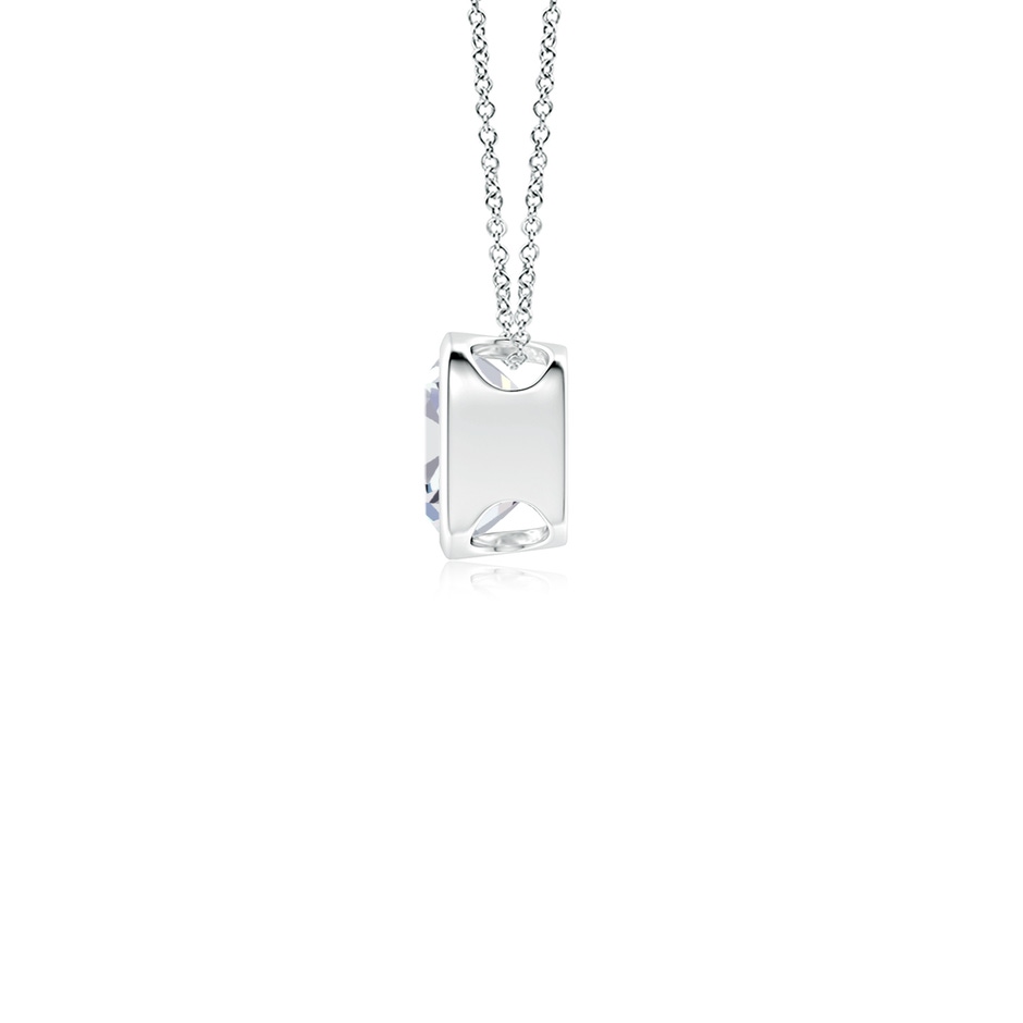 6.5mm FGVS Lab-Grown Bezel-Set Cushion Diamond Solitaire Pendant in White Gold side 199