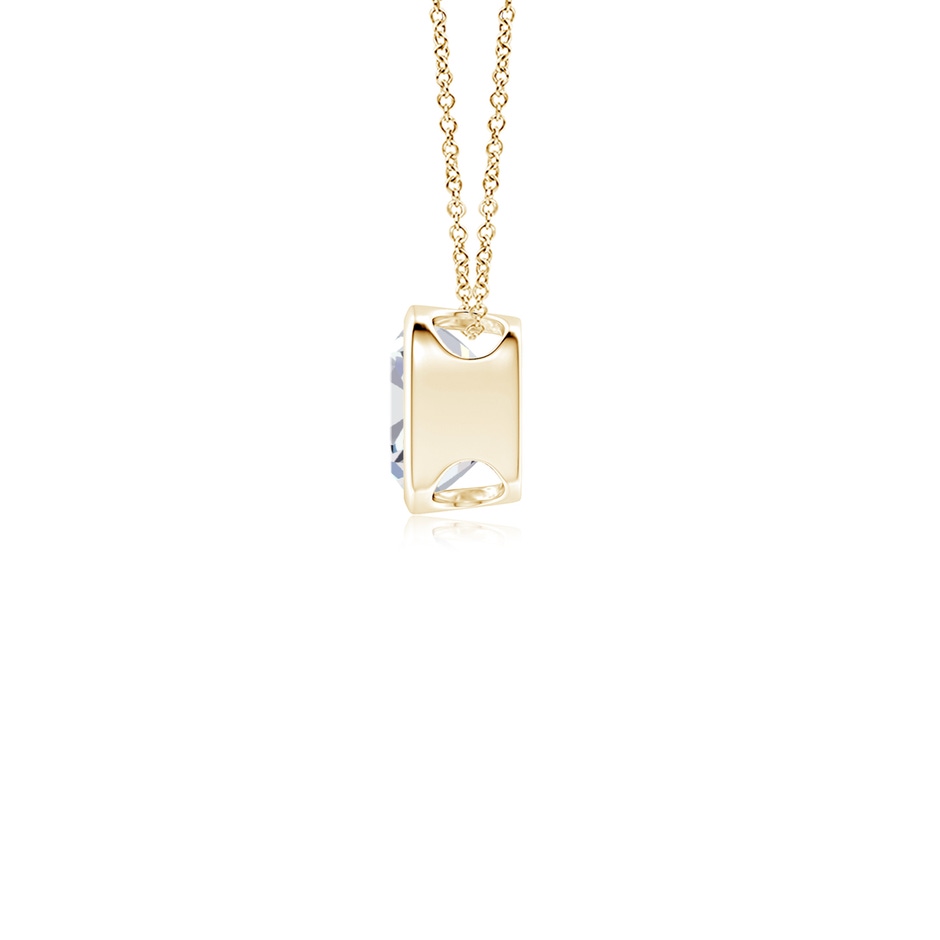 6.5mm FGVS Lab-Grown Bezel-Set Cushion Diamond Solitaire Pendant in Yellow Gold side 199