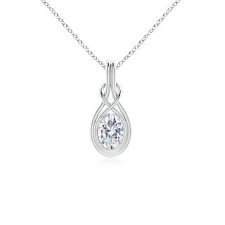 7.3x5.2mm FGVS Lab-Grown Oval Diamond Solitaire Infinity Knot Pendant in P950 Platinum