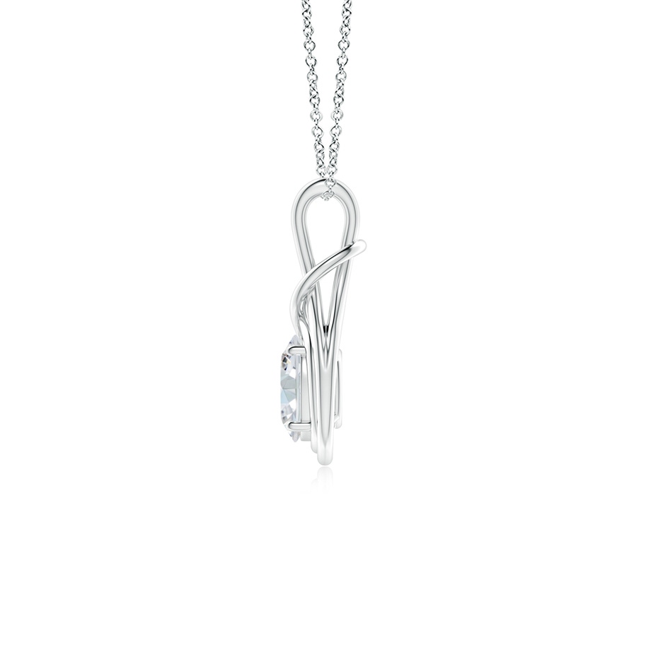 7.3x5.2mm FGVS Lab-Grown Oval Diamond Solitaire Infinity Knot Pendant in P950 Platinum side 199
