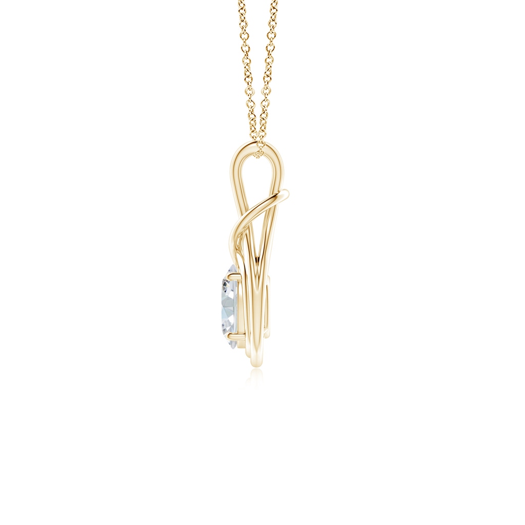 7.3x5.2mm FGVS Lab-Grown Oval Diamond Solitaire Infinity Knot Pendant in Yellow Gold - side 199