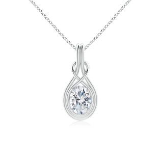 8.5x6.5mm FGVS Lab-Grown Oval Diamond Solitaire Infinity Knot Pendant in P950 Platinum