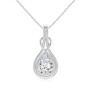 10x6.5mm FGVS Lab-Grown Pear Diamond Solitaire Infinity Knot Pendant in P950 Platinum