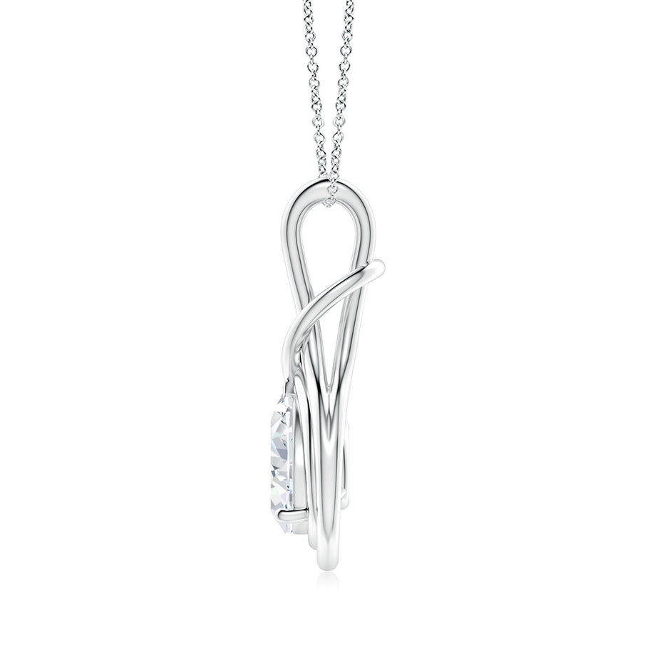 10x6.5mm FGVS Lab-Grown Pear Diamond Solitaire Infinity Knot Pendant in P950 Platinum side 199