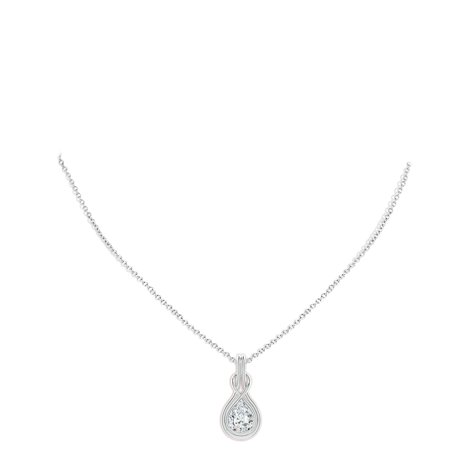 10x6.5mm FGVS Lab-Grown Pear Diamond Solitaire Infinity Knot Pendant in P950 Platinum pen